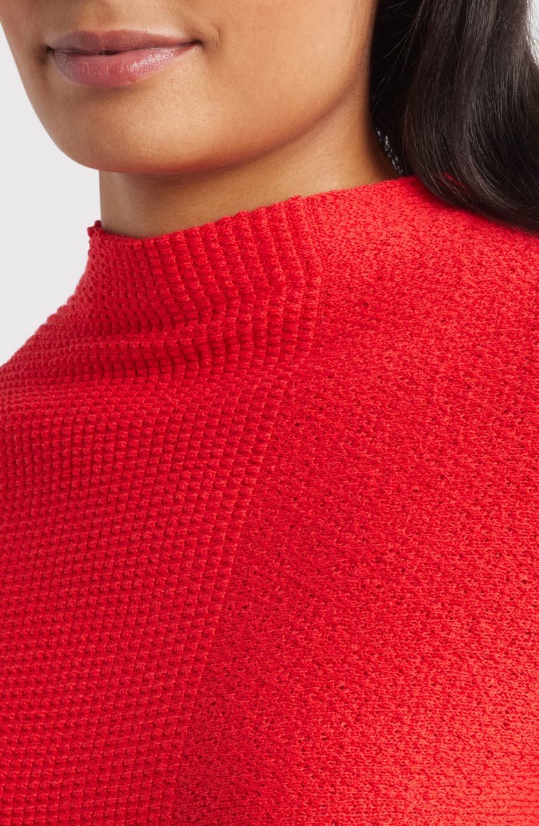 NIC+ZOE Pixel Mock Neck Sweater, Alternate, color, Scarlet