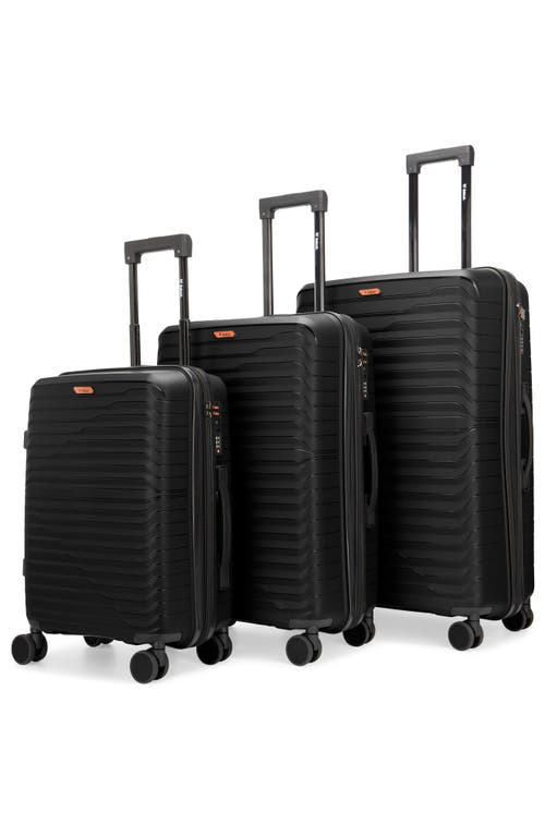 Bobcat Excavator 3 Piece Expandable Spinner Luggage Set With Tsa Lock In Black