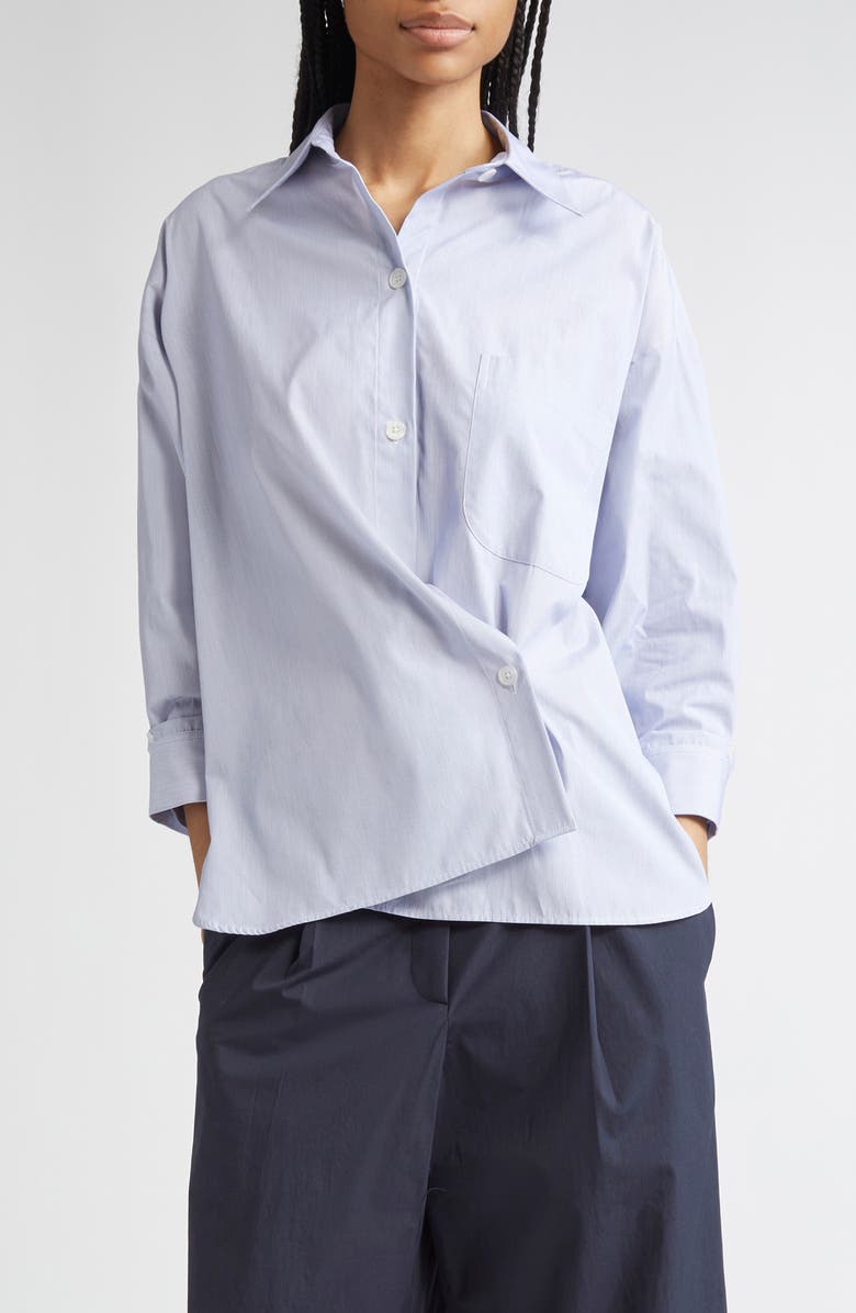 TWP New Earl Pinstripe Button-Up Shirt, Main, color, 