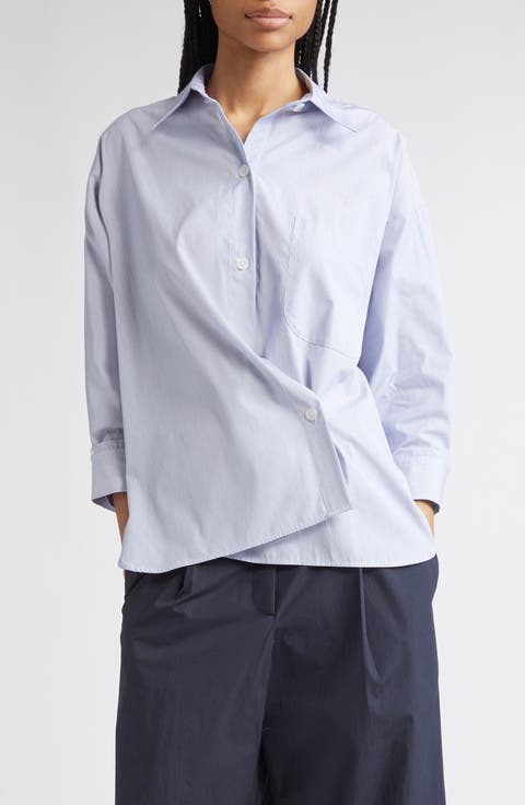 New Earl Pinstripe Button-Up Shirt (Regular & Petite)