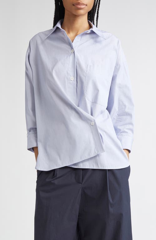Twp New Earl Pinstripe Button-up Shirt In Blue