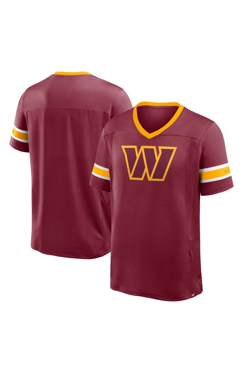 FANATICS Men's Fanatics Burgundy Washington Commanders Hometown Premium Hashmark V-Neck T-Shirt, Main, color, Burgundy