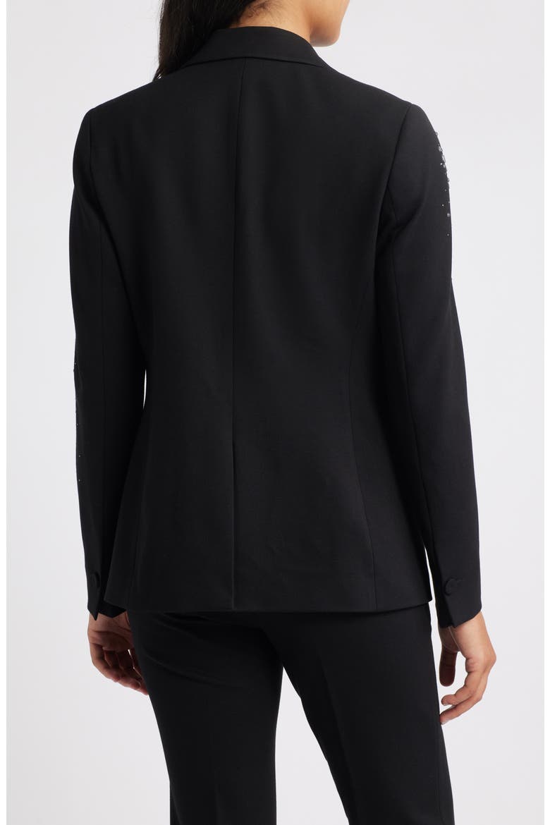 Embellished One-Button Blazer, Alternate, color, ANNE BLACK