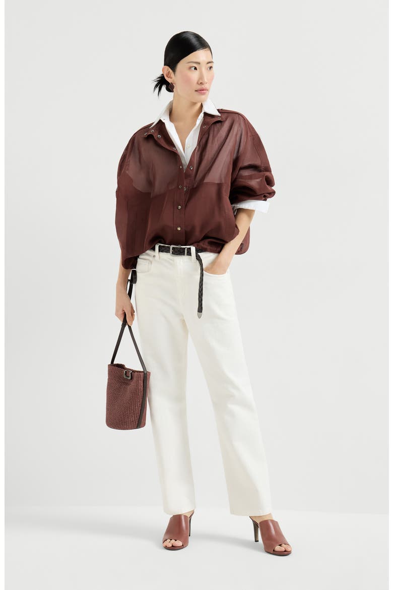 Shirt with monili, Alternate, color, White