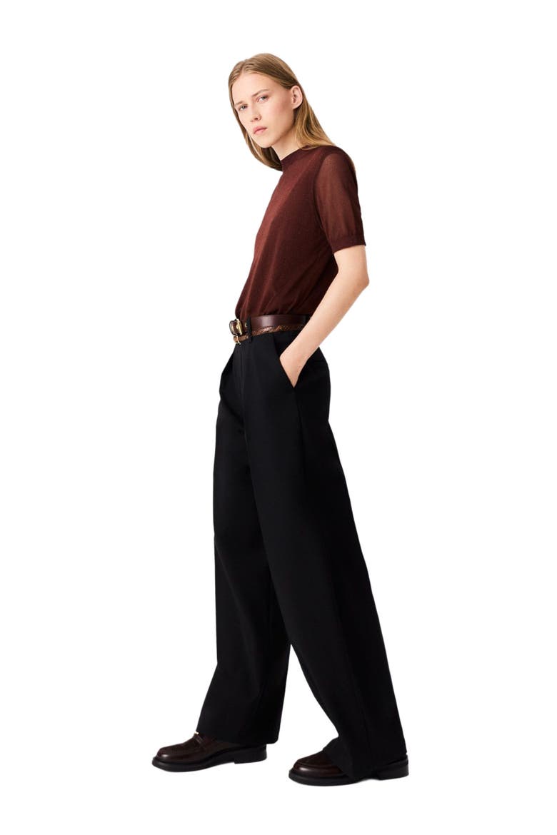 Balloon suit trousers, Alternate, color, Black