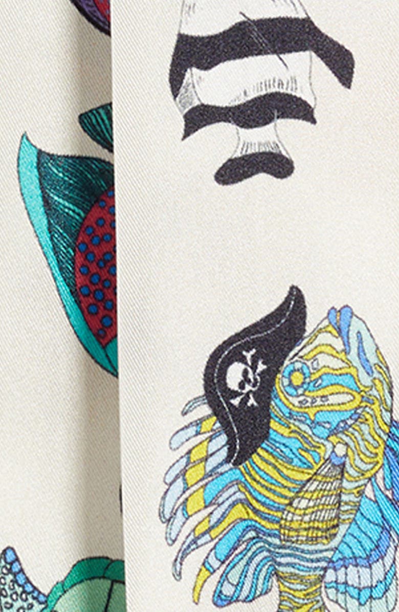 Echo At Sea Silk Ribbon Scarf, Alternate, color, White Multi