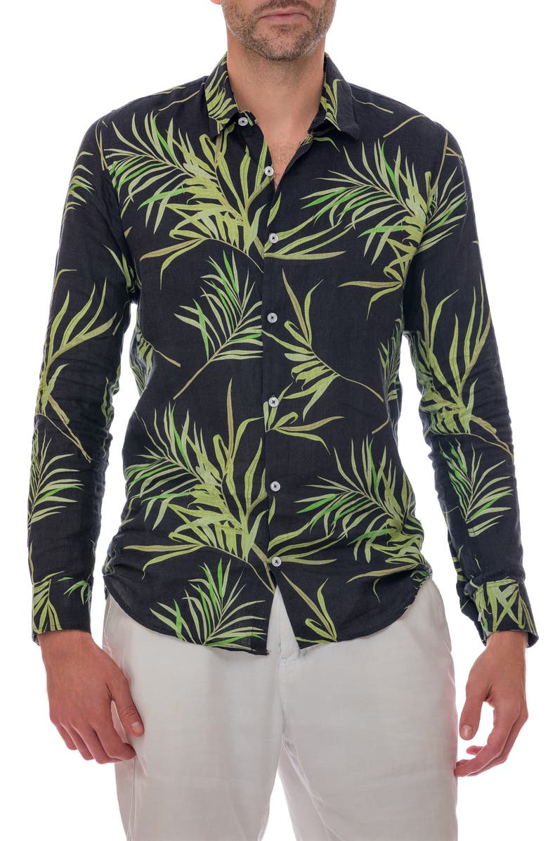 RANEES Linen Resort Button-Up Shirt, Alternate, color,