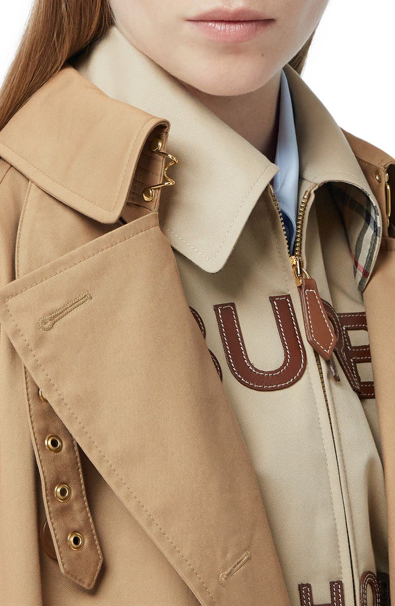 Burberry Check Lined Maxi Trench Coat, Alternate, color, 