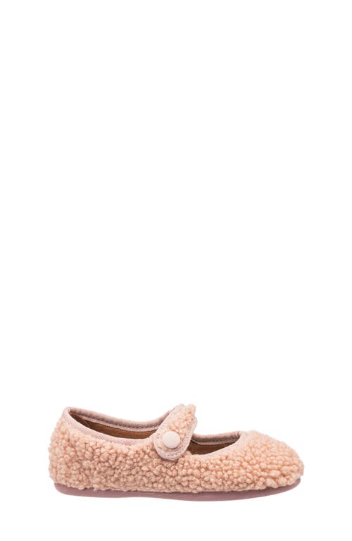 Elephantito Kids' Faux Shearling Mary Jane Flat In Pink