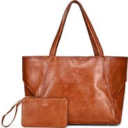 OLD TREND Wishbone Oversized Leather Carryall Tote