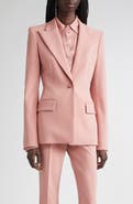 Michael Kors Collection Georgina One-Button Virgin Wool Blend Blazer