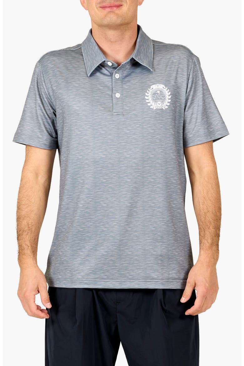 Between Waves Aqua Terra Performance Polo, Main, color, HEATHER GREY