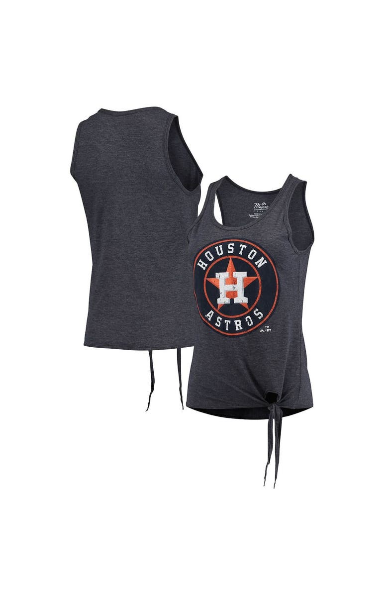 Majestic Threads Women's Majestic Threads Navy Houston Astros Scoop Neck Racerback Side Tie Tri-Blend Tank Top, Alternate, color,