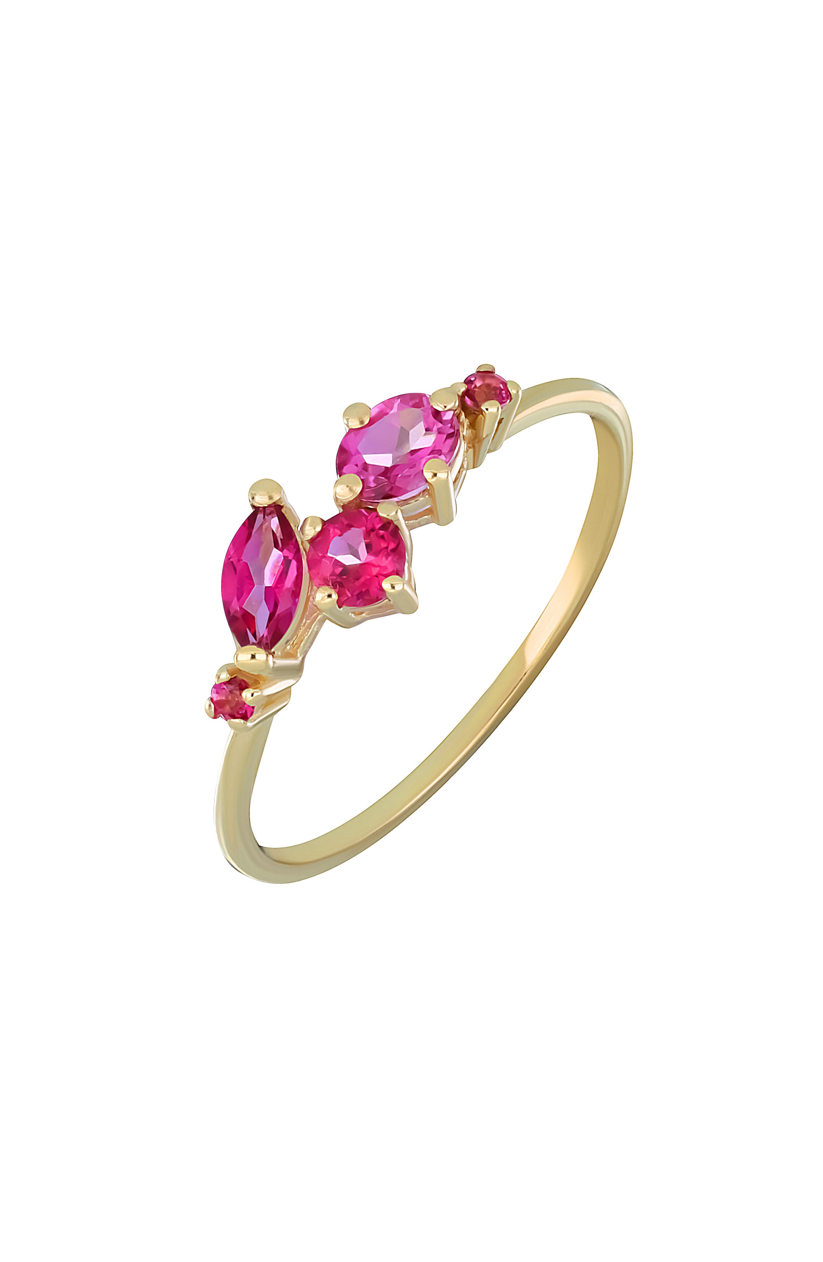 Bony Levy Color Pink Topaz Stackable Ring