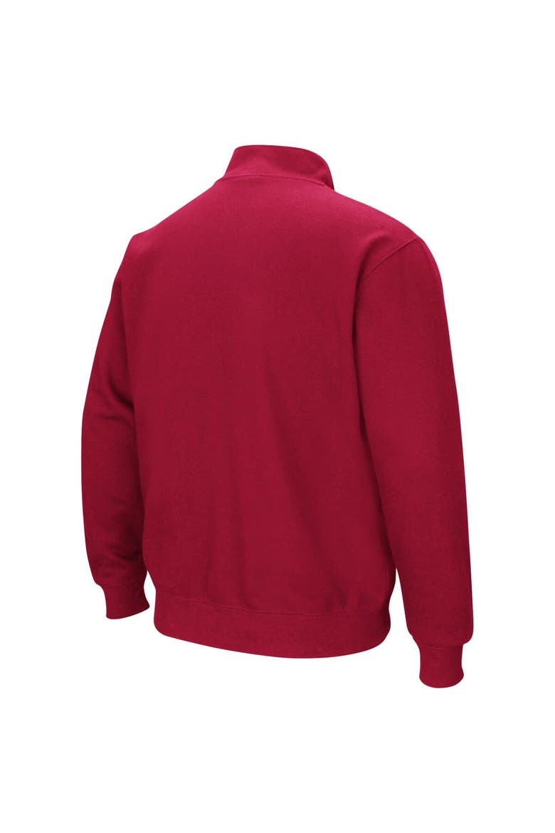 Men's Colosseum Crimson Harvard Crimson Tortugas Team Logo Quarter-Zip Jacket, Alternate, color, Crimson