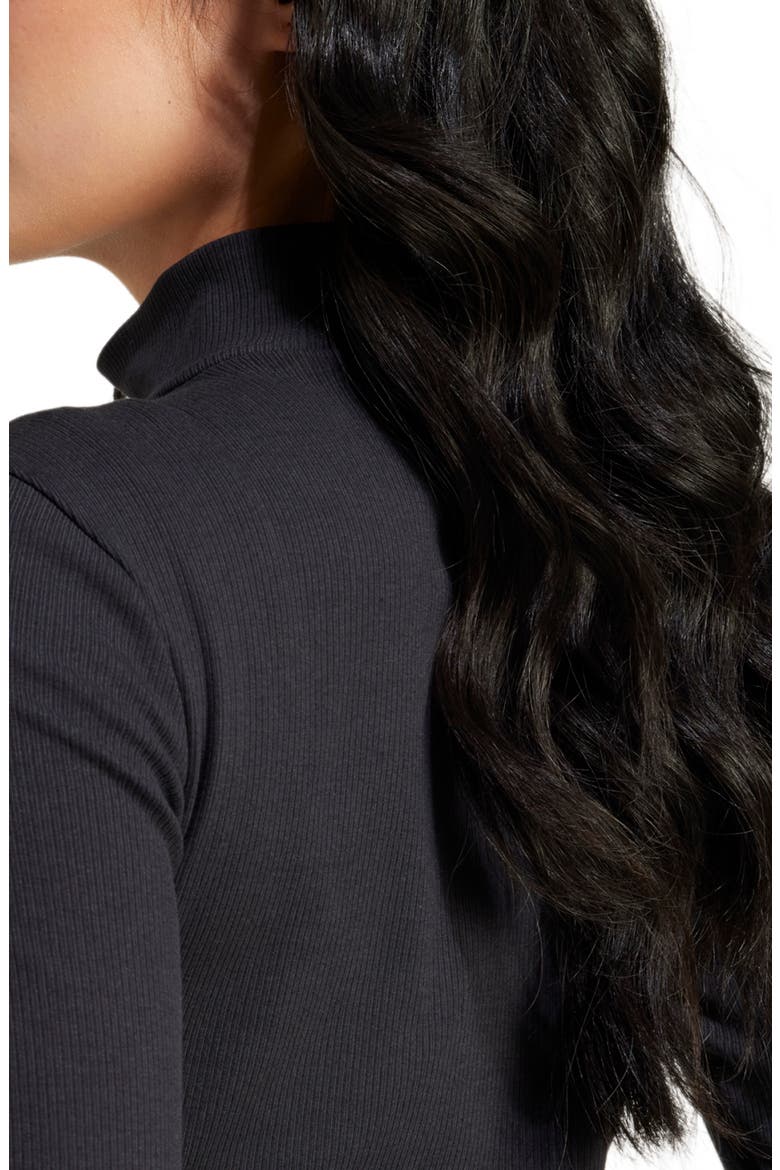 Trefoil Essentials Rib Track Jacket, Alternate, color, BLACK