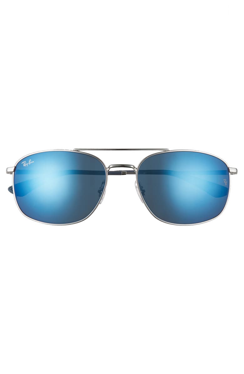 Ray-Ban 60mm Mirrored Aviator Sunglasses, Alternate, color, 