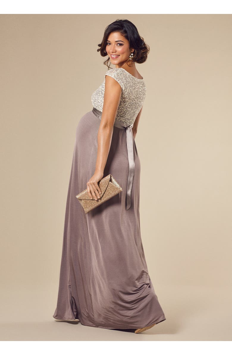 Tiffany Rose Maternity Mia Maternity Gown, Alternate, color, Dusky Truffle