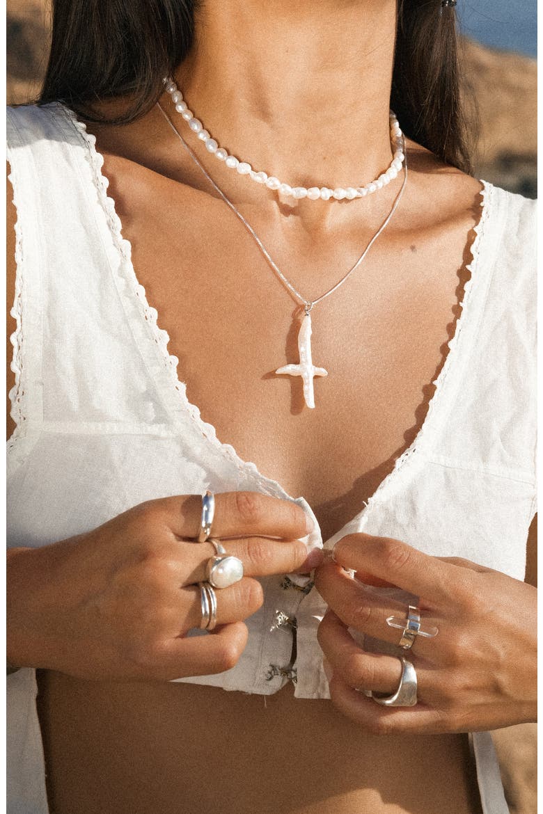 Anamarie Freshwater Pearl Necklace, Alternate, color, WHITE