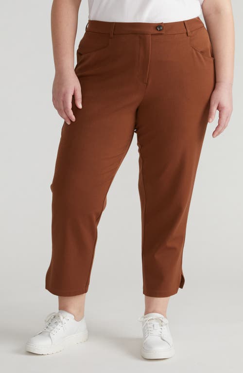 Universal Standard X Henning All Day Mercer Crop Tapered Leg Pants In Brown