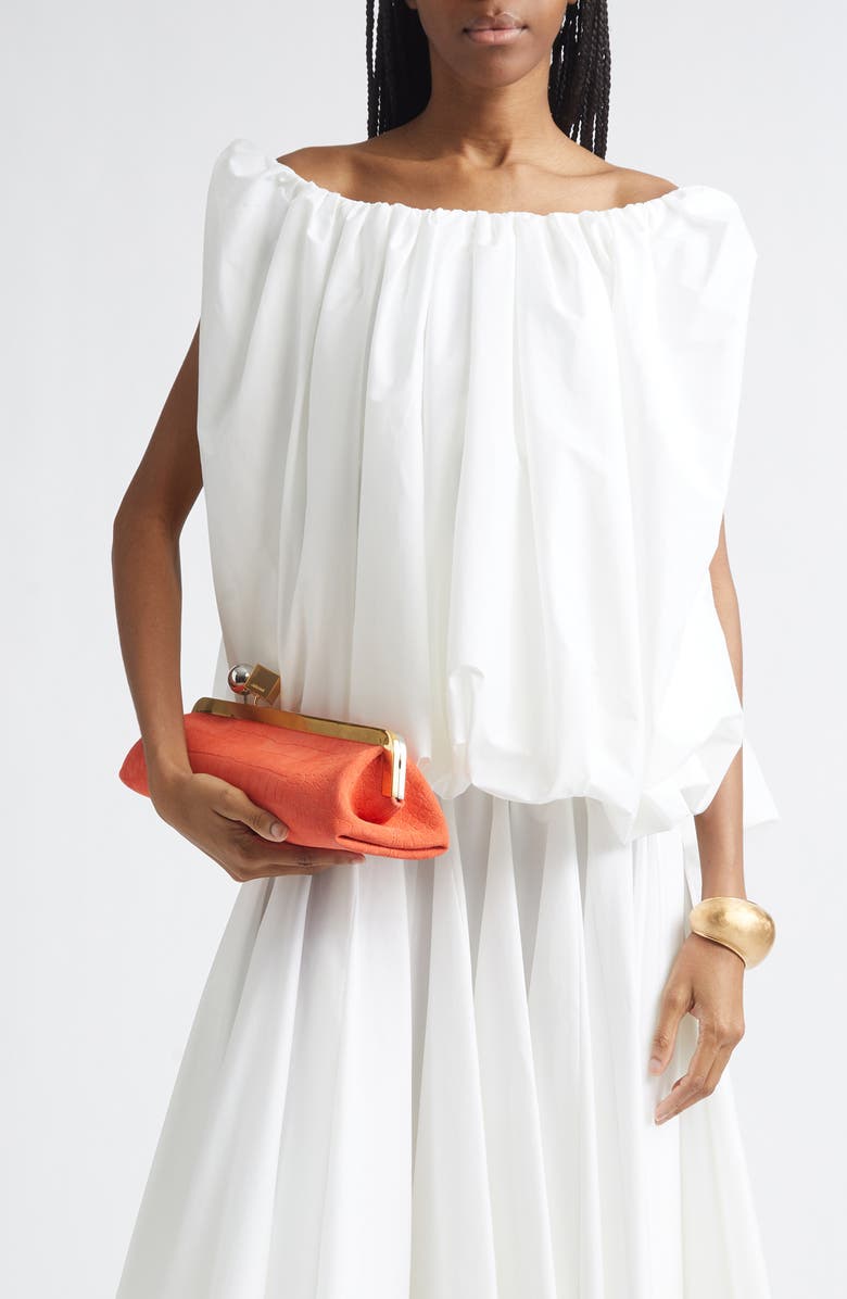 Jacquemus The Lavande Draped Bouffant Top, Main, color, White