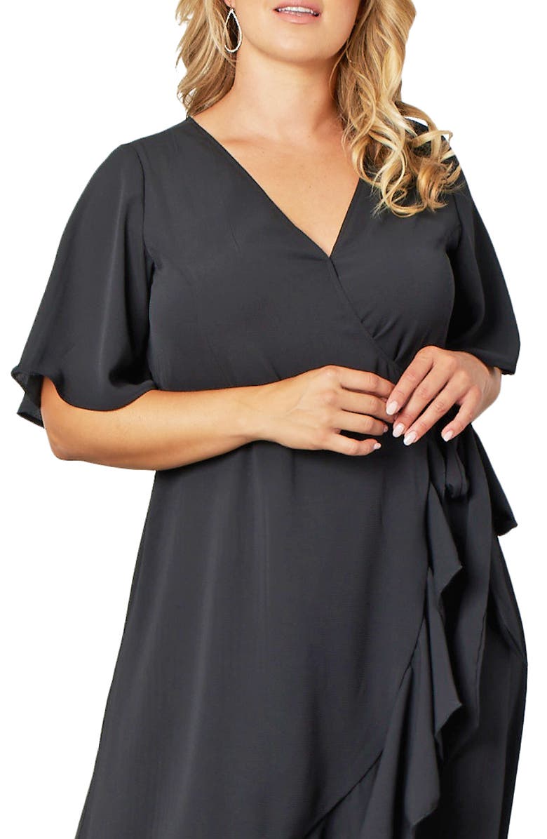 Kiyonna Chloe Midi Wrap Dress, Alternate, color, 