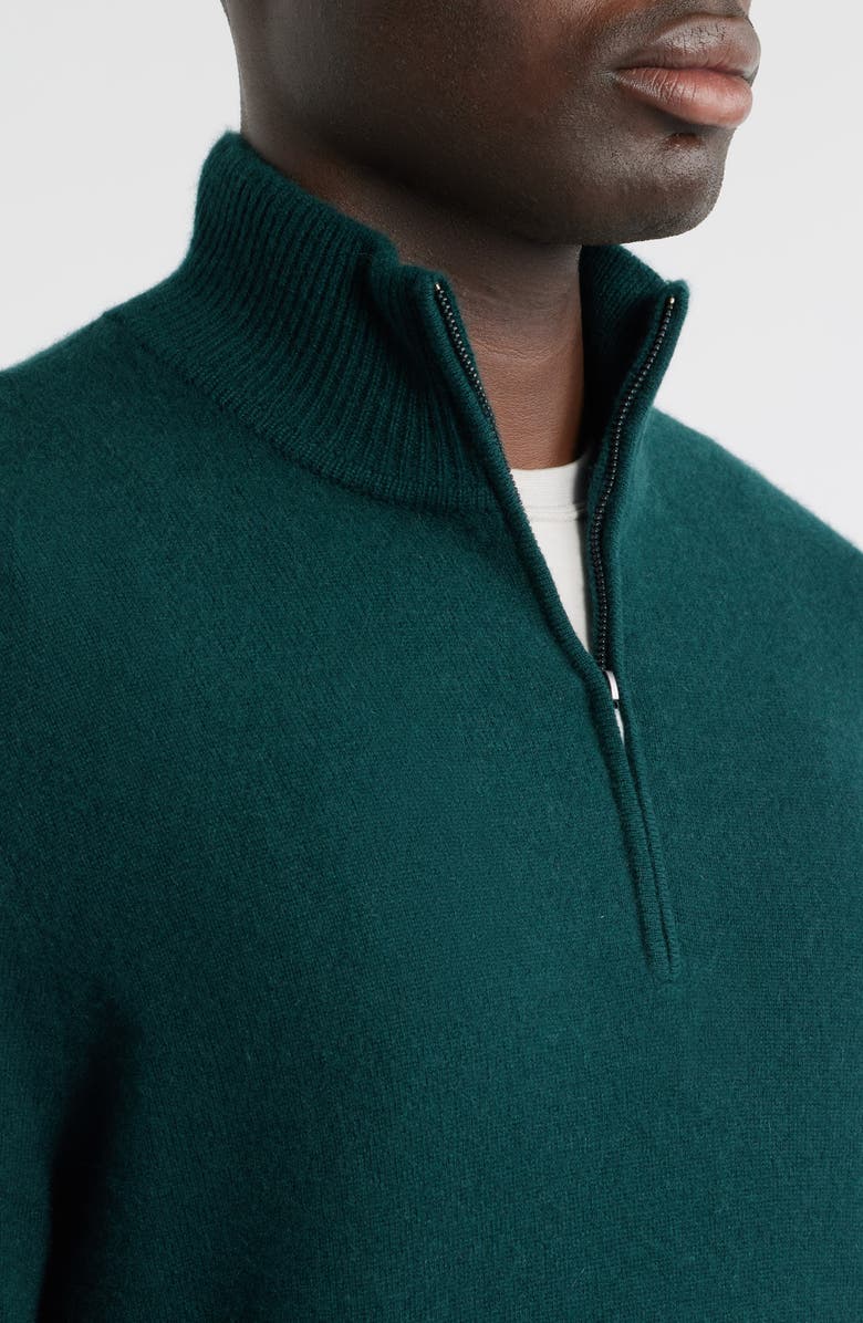 Nordstrom Quarter Zip Cashmere Sweater, Alternate, color, Green Ponderosa