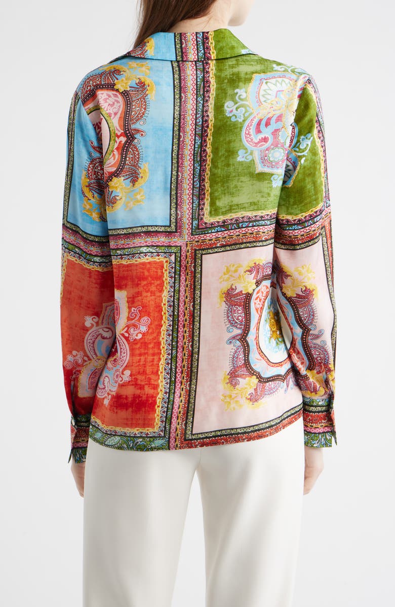 Elie Tahari Johanna Kaleidoscope Button-Up Shirt, Alternate, color, Kaleidoscope Print