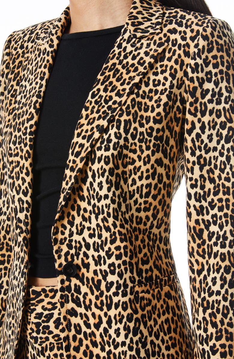 Alice + Olivia Breann Leopard Print Blazer, Alternate, color, 