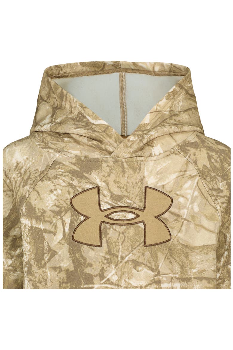 Kids' AOP Logo Hoodie, Alternate, color, FIELD KHAKI