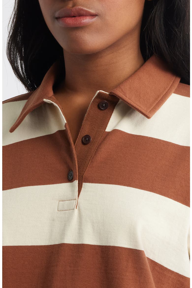 Hannah Rugby Shirt, Alternate, color, CLIFFTOP BROWN