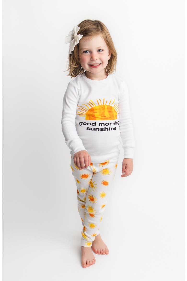 x 'The Very Hungry Caterpillar™' Kids' Fitted Organic Cotton Two-Piece Pajamas, Alternate, color, SUNNY DAY
