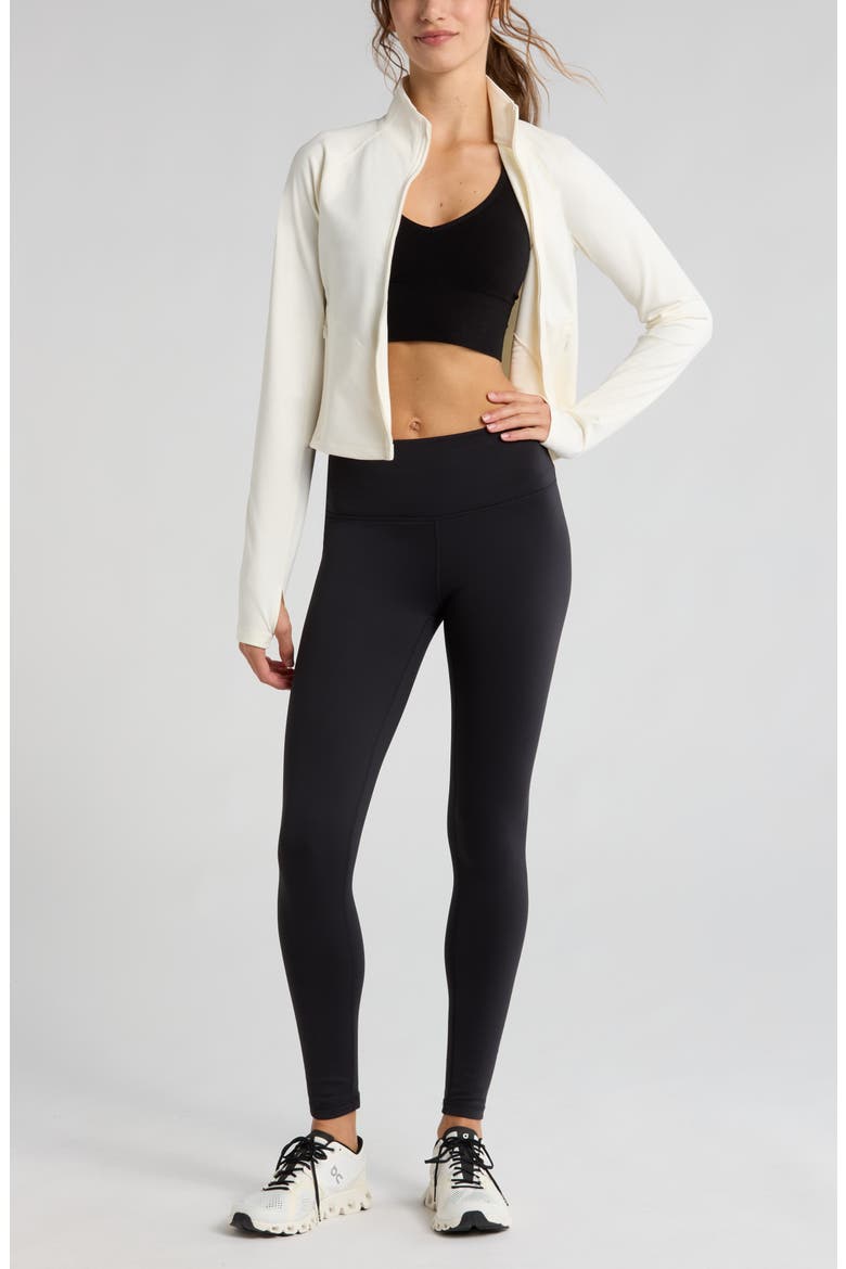 High Waist Fleece Lined Leggings, Alternate, color, BLACK