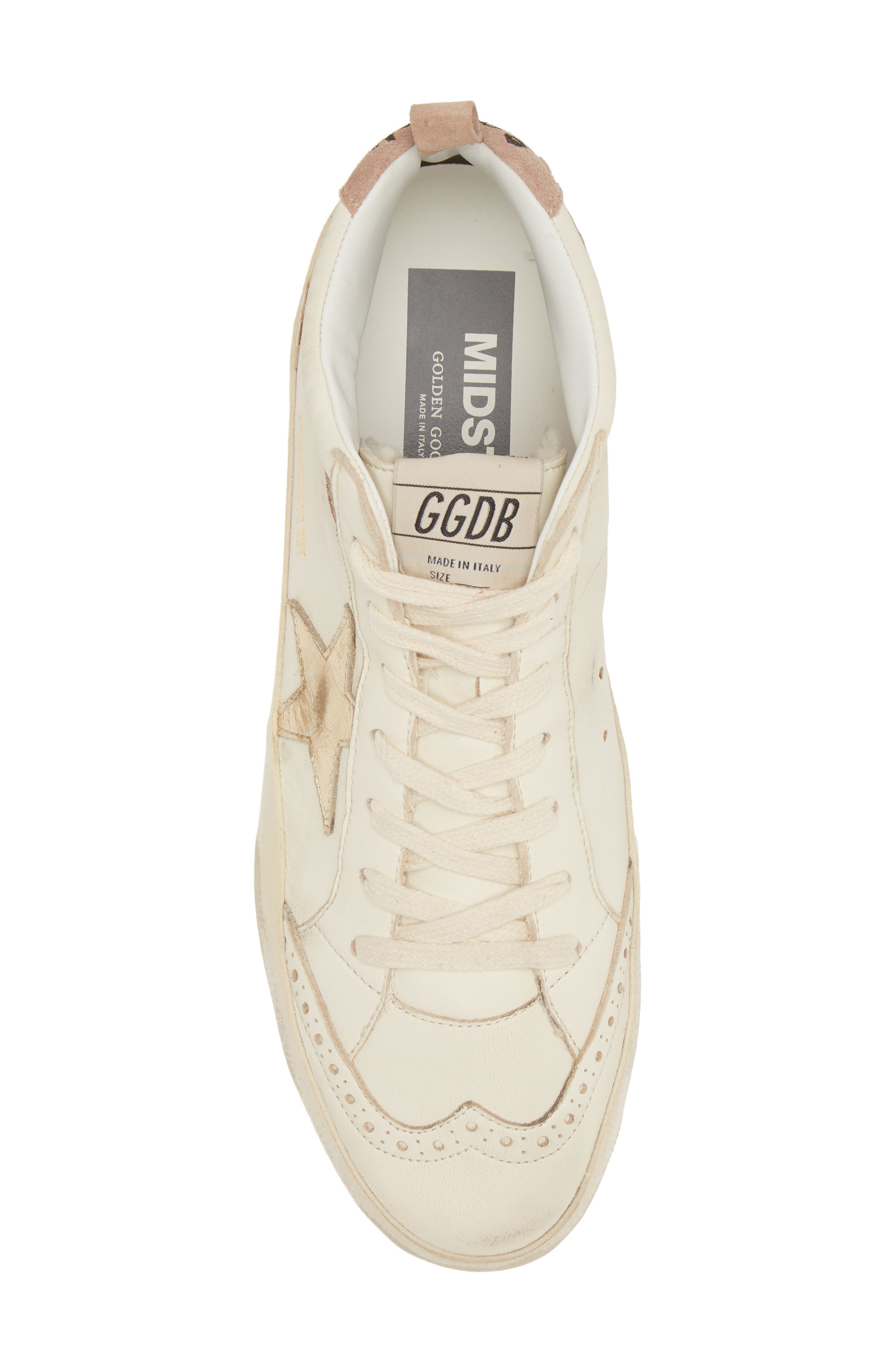 Golden Goose Mid Star Sneaker, Alternate, color, White/ Pink/ Gold