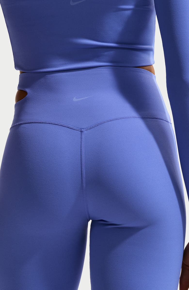 Nike Zenvy High Waist Flared Leggings, Alternate, color, Sapphire/ White