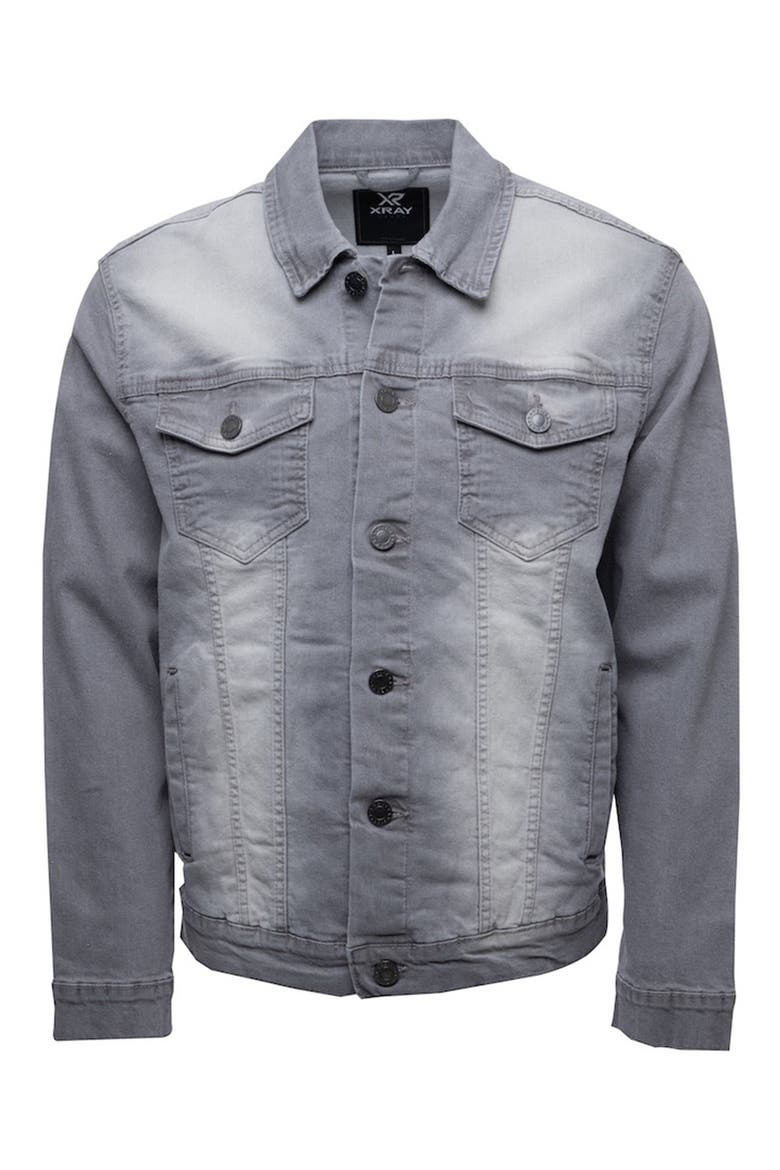 Washed Denim Jacket, Main, color, MEDIUM GREY