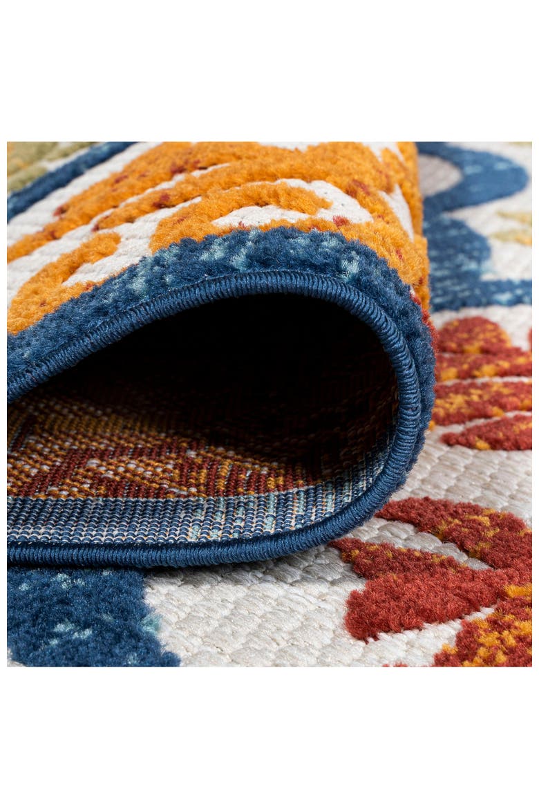 Cassis Ornate Ogee Trellis Indoor/Outdoor Area Rug, Alternate, color, Blue/Multi