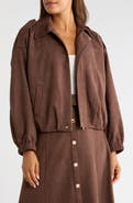 Gemma + Jane Faux Suede Bomber Jacket