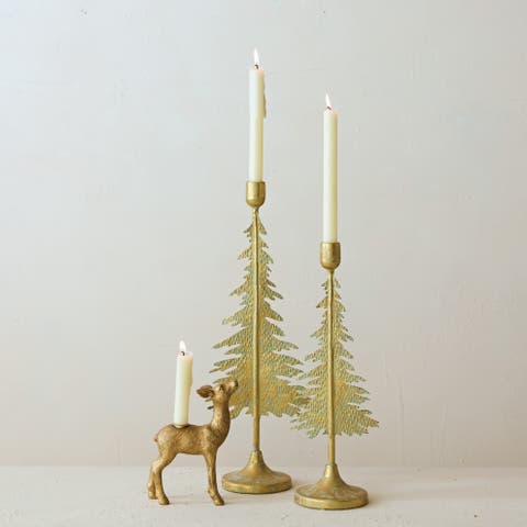 Patina Iron Tree Silhouette Taper Holder