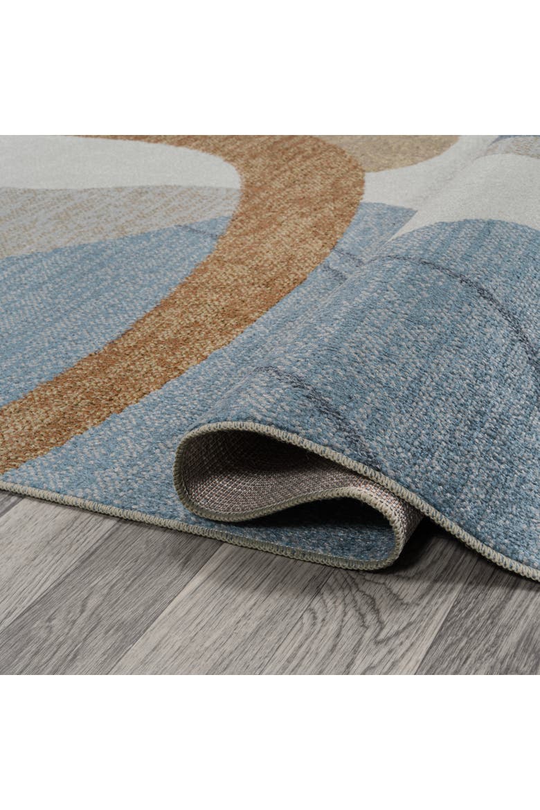 Algae Abstract Glam Botanical Machine-Washable Area Rug, Alternate, color, Cream/Multi