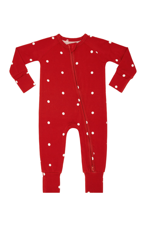 Polka Dot Zipper Romper
