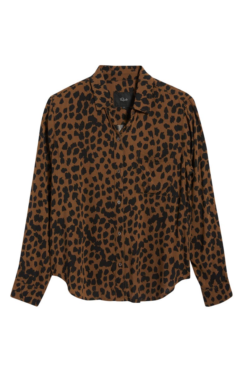 Rails Josephine Leopard Print Button-Up Shirt, Alternate, color, Teak Spotted