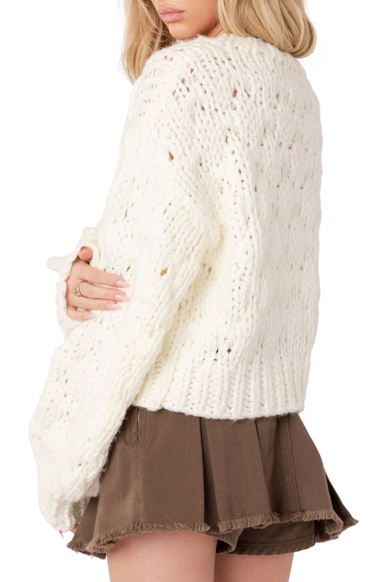 EDIKTED Chunky Open Front Cardigan, Alternate, color, 
