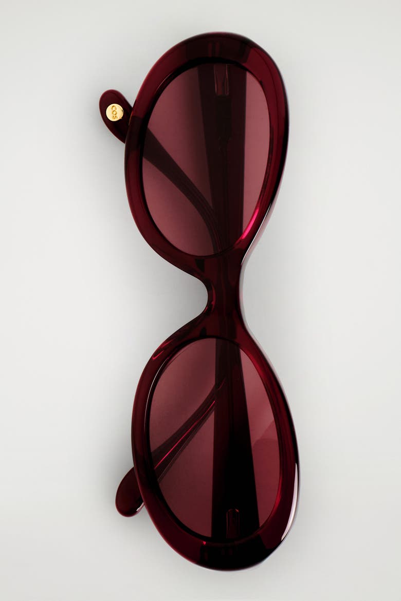Oval Sunglasses, Alternate, color, BORDEAUX