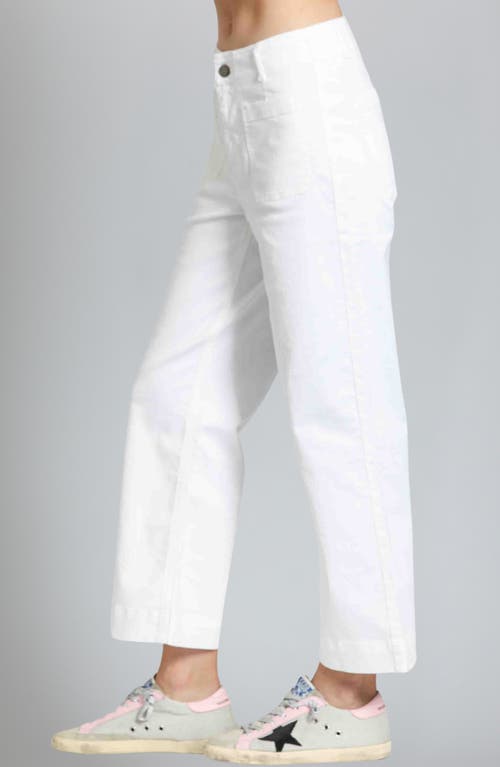 Apny Wide Leg Ankle Jeans In White