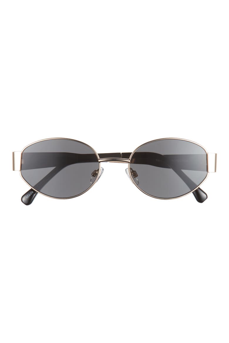 54mm Round Sunglasses, Main, color, GOLD- SMOKE