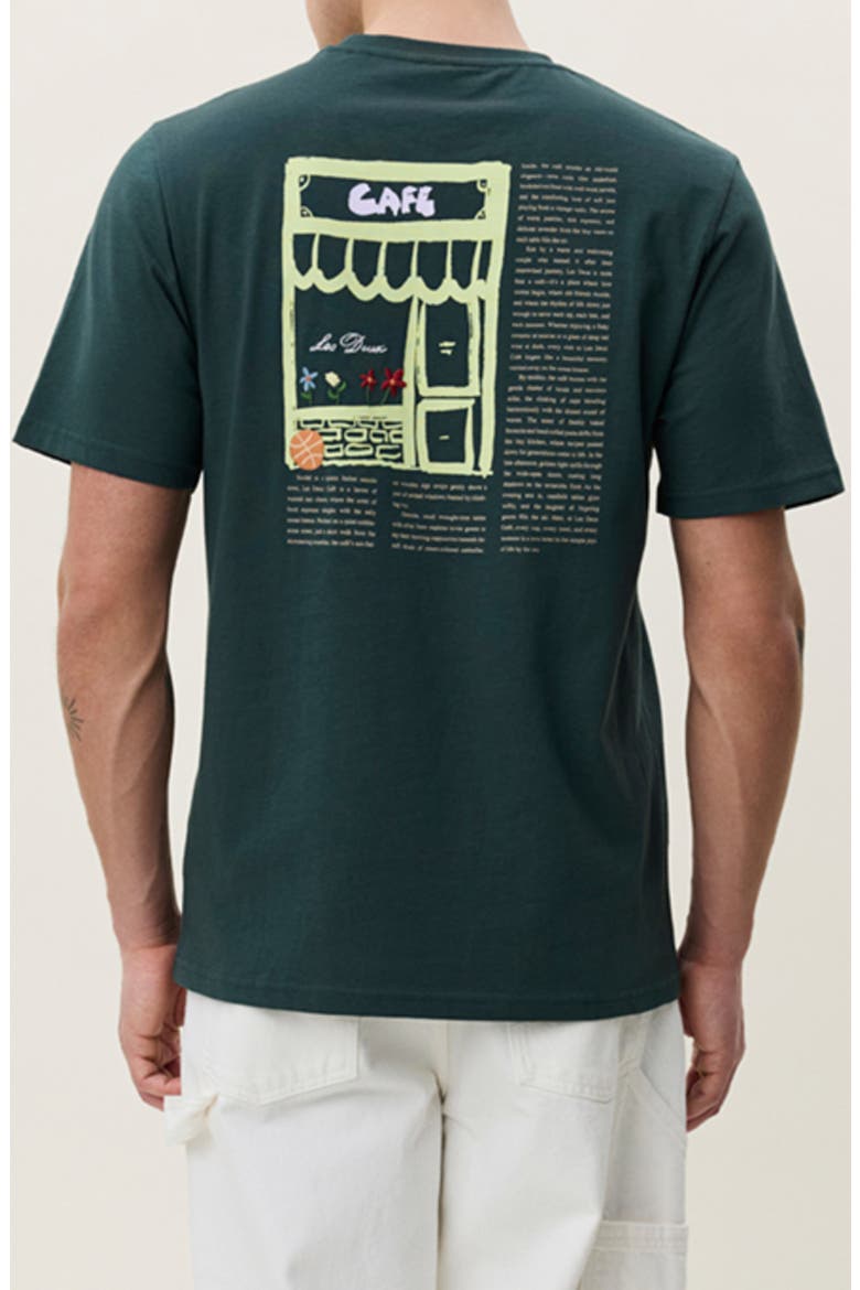 Café Organic Cotton Graphic T-Shirt, Alternate, color, PINE GREEN