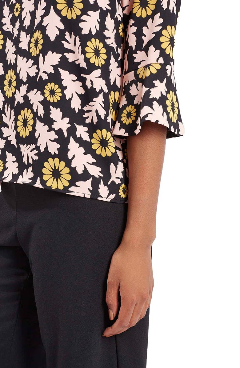 Topshop Floral Print Mock Neck Top, Alternate, color,
