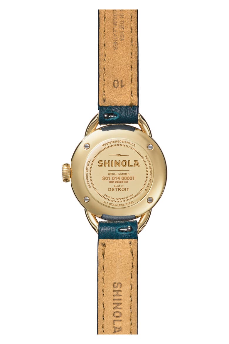 Runabout Mother-of-Pearl Leather Strap Watch, 25mm, Alternate, color, EMERALD MOTHER OF PEARL