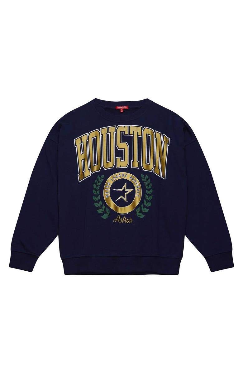 Mitchell & Ness Women's Mitchell & Ness Navy Houston Astros Cooperstown Collection Logo Pullover Sweatshirt, Alternate, color, Navy